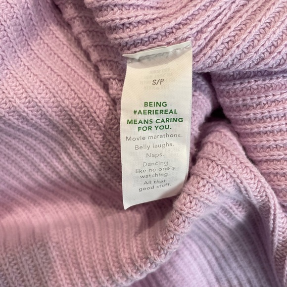 Aerie Soft Lilac Crew Neck Sweater size Small Violet Flurry - Picture 5 of 5